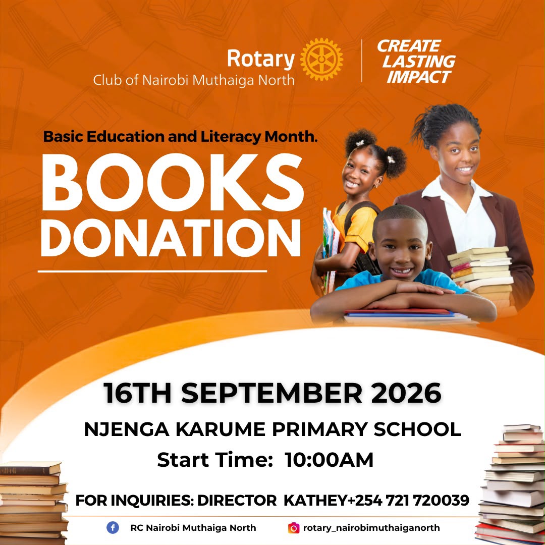 Books DOnation Rotary Club Nairobi Muthaiga North